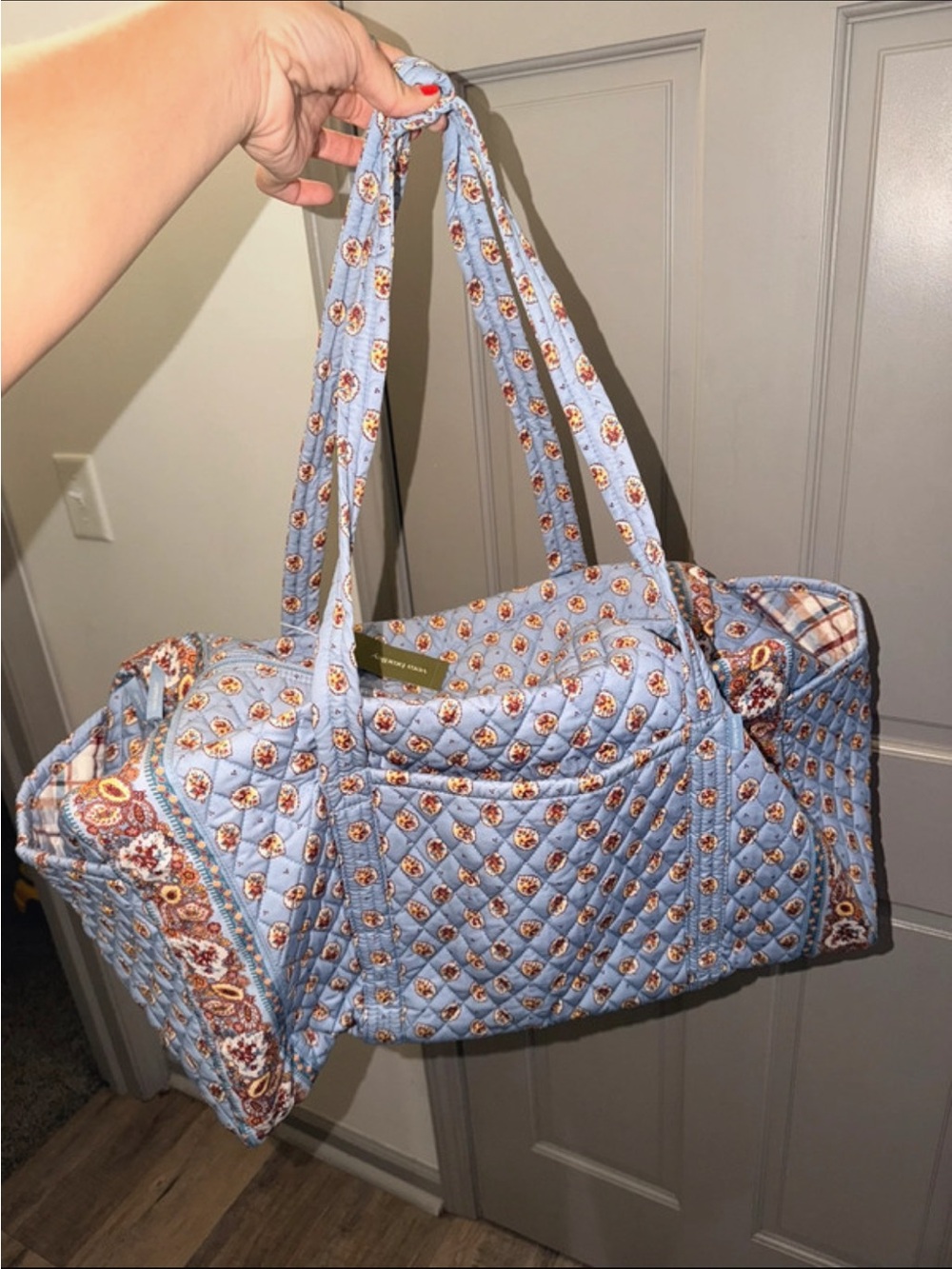 New Vera Bradley Quilted Light Blue Floral Weekender Tote